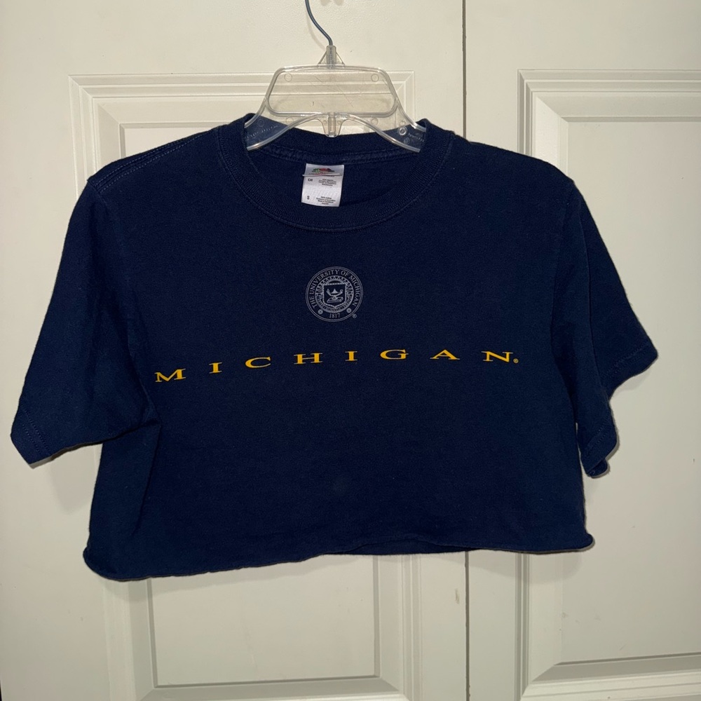 Fruit of the Loom Michigan Navy CROPPED Tee